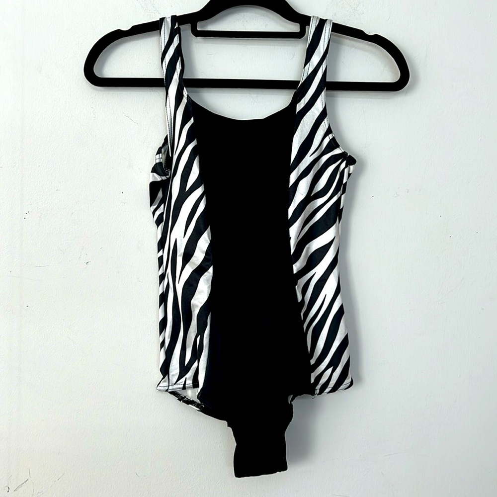 🌞 Beachside Swimwear Zebra print NWOT vintage 80s one piece swimsuit size 10